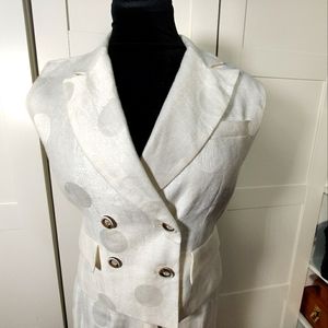 White Linen Polka Dot Suit